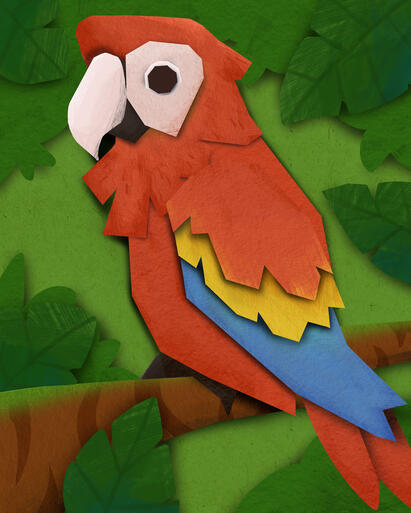 papercraft parrot